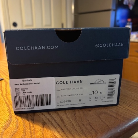 SOLD***COLE HAAN Men's Leather Nantucket Cross Sandals New in Box - Picture 3 of 7